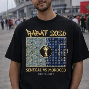 Rabat 2026 AFCON Final Edition T-Shirt Senegal vs Morocco Match Tee