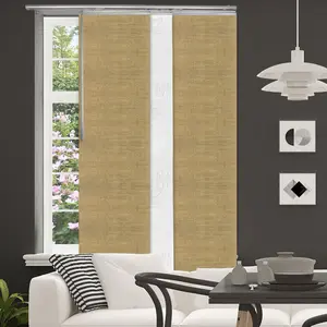 3-Panel Single Rail Panel Track Blind Extendable 36"-66"W x 91.4"H, Panel width 23.5", Lotus, Canary