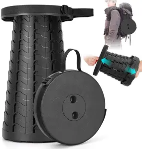 400lb Heavy Duty Folding Stool Lightweight Portable Collapsible Camping Seat for Fishing Hiking BBQ & Outdoor Travel Black