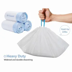 3 Rolls Cat Litter Box Liners, Heavy Duty Cat Litter Bags, 30 Count Extra-Thick 3MIL Drawstring Cat Litter Box Bags, Jumbo 36’’ x 19’’ Cat Litter Box Liners - Tear & Leak Resistant - Pet Supplies(3 Rolls)