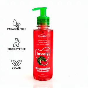Face Beautiful Brazilian Watermelon Liquid Soap - Gentle Face & Body Cleanser for Daily Hydration and Soft Skin, 200 ml / 6.76 fl oz