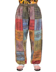 Caravan Closet Square Patched Hand Printed Joggers