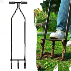 Lawn Aerator & Manual Lawn Coring Tool - 43"/35" Hollow Tine Plug Aerator with High-Strength Alloy Tines for Compacted Soil in Grass, Garden, and Yard - Core Aerator Tool for Lawn Care& Revival