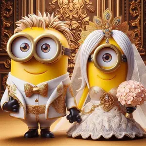 5D DIY Full Diamond Round Drill Painting - Diamond Painting Kit Wedding Minions Mosaic Canvas DIY Wall Art, Home Wall Decoration, Diamond Art Tools