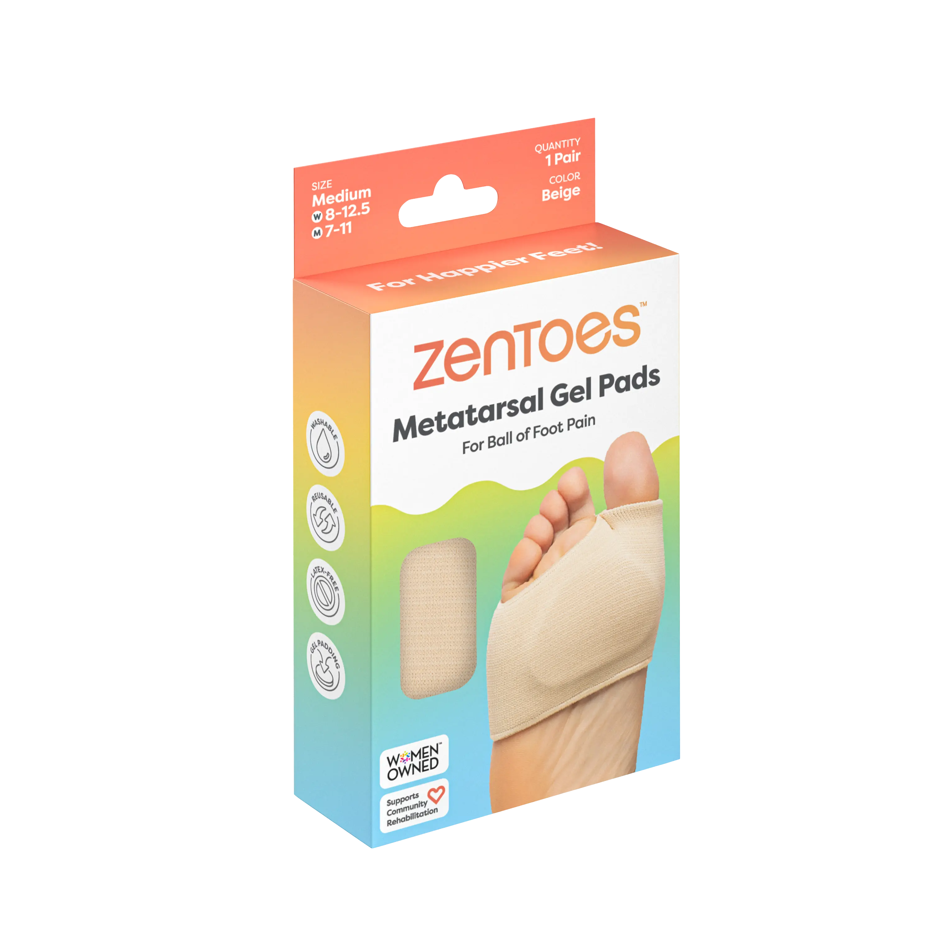 Fabric Covered Gel Metatarsal Pads - 1 Pair