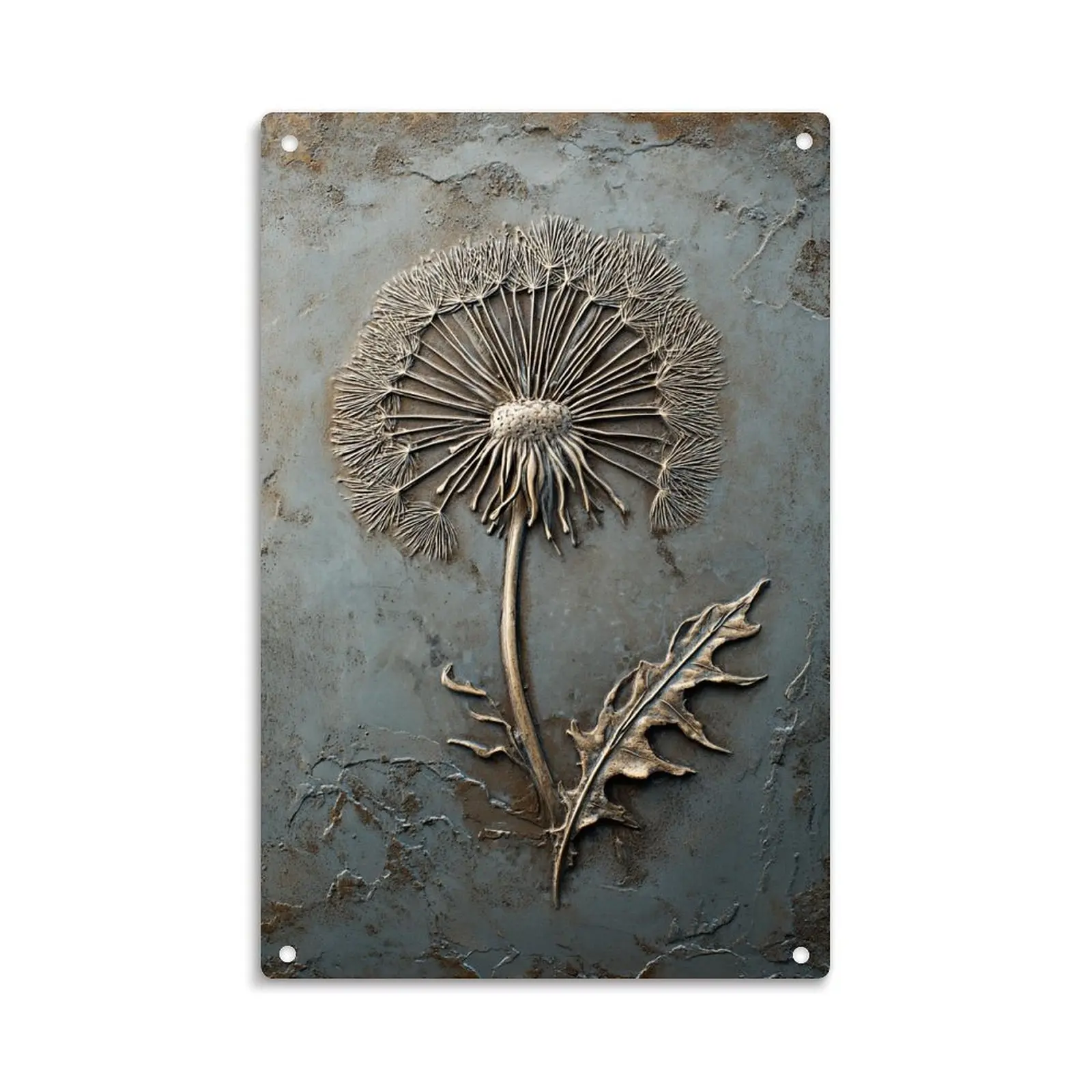 Dandelion Flower Botanical Vintage Metal Sign Print Aesthetic Room Decoration for Home Bedroom Kitchen Bar Dorm Bathroom Wall Decor 8 X 12 Inch