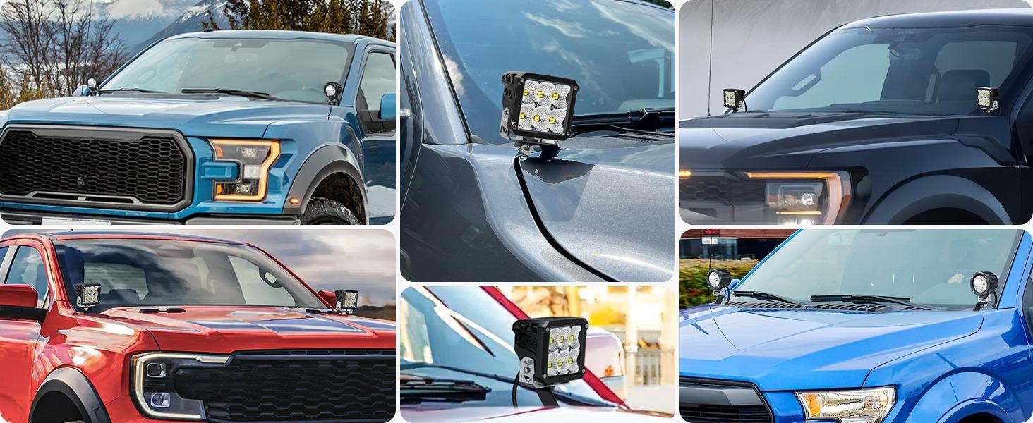 Nilight Ditch Light Brackets Hood Hinges Mount Bracket Kit for Auxiliary Offroad LED Pods Work Lighting Compatible with Ford F-150 Raptor 2015 2016 2017 2018 Nilight Ditch Light Brackets Hood Hinges Mount Bracket Kit for Auxiliary Offroad LED Pods Work Lighting Compatible with Ford F-150 Raptor 2015 2016 2017 2018