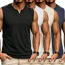 Men's 4-Pack Fitted Crew Neck Sports Vest - Quick Dry, Ultra-Lightweight, Breathable Top for Gym Workouts, Summer Casual Wear