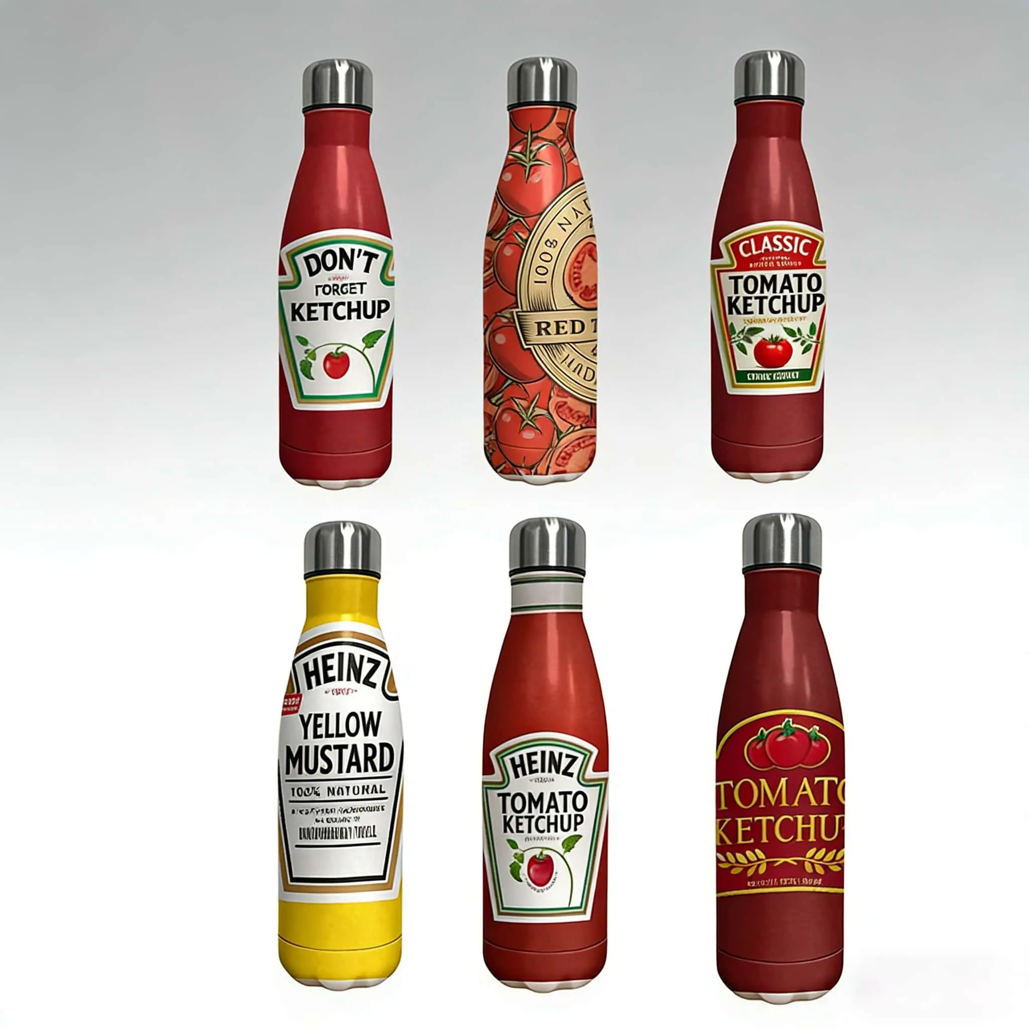 1pc 17.5oz Heinz Tomato Sauce Theme Pattern stainless steel insulated water bottles,Thermal Bottle,Multiple patterns are available for selection,Leakproof Travel Mug,Keeps Drinks Hot/Cold for Hours-Ideal Gift for Office,Outdoor Adventures