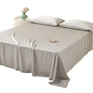 60 Count Silky Cool Single Bed Sheet Lyocell Solid Color Simple Design Home Breathable Naked Sleep Summer Sheet Nantong