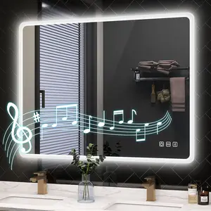 LED Bathroom Mirror Antifog Wall Vanity Illuminated Mirror Bluetooth 28*36In
