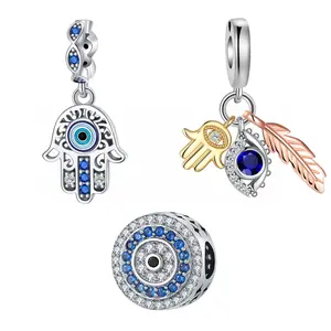 925 Silver-plated Evil Eyes Series Jewelry Charm, DIY Beads Fits for Necklace Bracelet, Gift for Everyday Wear for Women