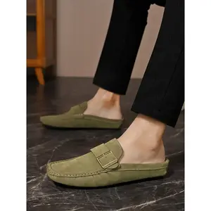 Men's Side Buckle Design Slide, Casual Comfortable Loafers for Daily Wear, Breathable Comfortable Sports Slide for Outdoor, Walking Shoes, Slip On Mules