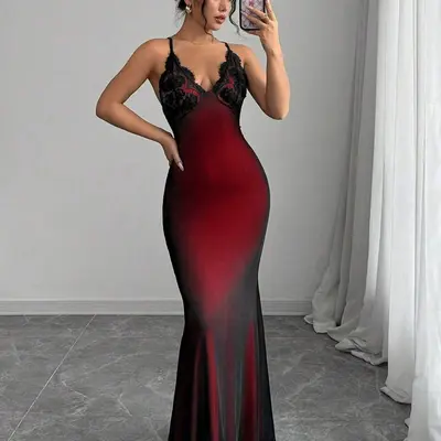Brianna Crochet Maxi Dress Black - TikTok Shop