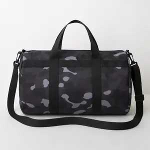 Medium Sized Black Camo Travel Duffle Bag