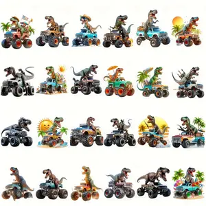 36 Sheets DTF Dinosaur Transfer Stickers for T-shirts Masks Jeans Backpacks DIY Craft Heat Transfer Vinyl Reusable Washable Easy Application