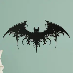 Bat Design Wall Art, Modern Iron Silhouette Sculpture, Wall Decor for Living Room and Spooky Decor, Garden Decoration Supplies