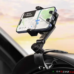 Dashboard Phone Holder For Your Car, Car Phone Holder Mount, 360° Rotating Dashboard Phone Holder, One Hand Operation Clip Design Car Phone Mount, Compatible With 4-7 inch Smartphones