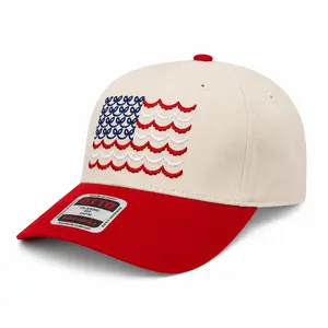 American Flag Hat Patriotic Party Baseball Cap - Cute Vintage Embroidered Dad Hat, USA Flag, Adjustable Cotton Aesthetic Trucker Hat for Summer Travel, Casual Outfits Cowboy hat