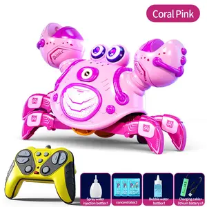 2.4g Remote Control Crab Toy with Music, 360 Degree Rotation, Interactive Bubble Toy, Colorful Lights, Birthday Gift for Kids Ages 8-10