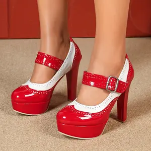 New/Autumn Heel Platform Work Shoes for Women, Plus Size