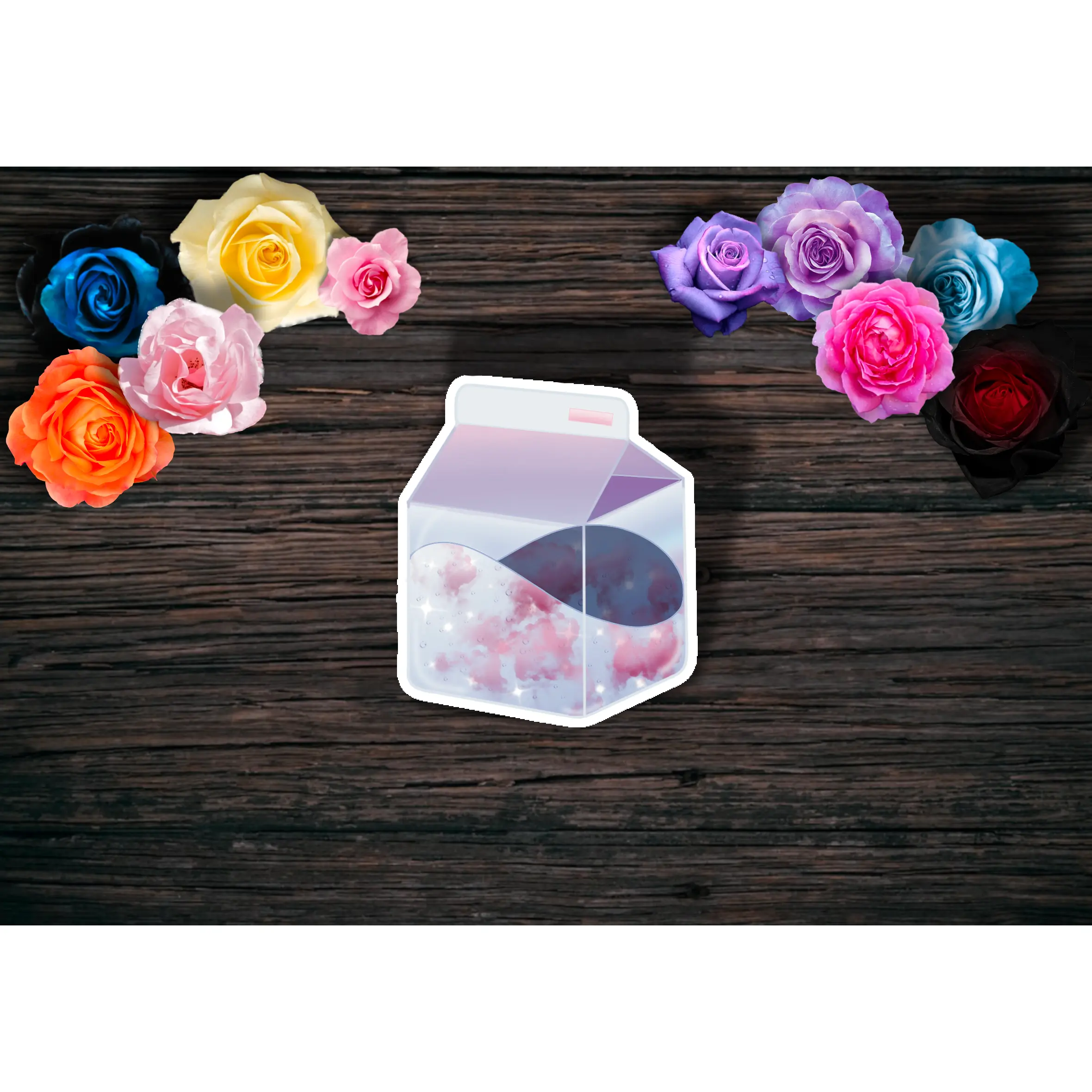 Dreamy: Glossy Milk Carton Sticker