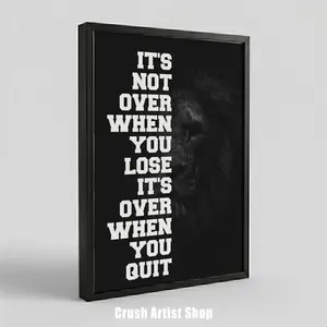 It's Not Over Themed Canvas Wall Art Office Decor Inspirational Canvas Prints Motivational Slogans for Entrepreneurs Corporate Motivational Quote Posters Solid Wood Frame Waterproof Design