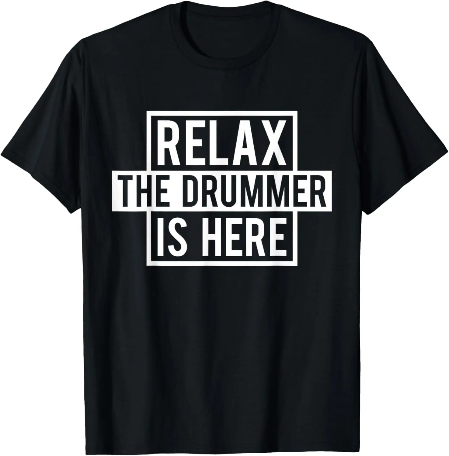 Women's T-Shirt with a Funny "Relax The Drummer Is Here" Graphic Print - Casual Distressed Shortsleeve Streetwear