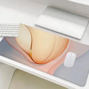 Abstract Pattern Mouse Pad, Rectangle Gaming Mouse Pad, Non-Slip Rubber Base Stitched Edge Desk Pad, Office Desk Accessories for Home Office Game