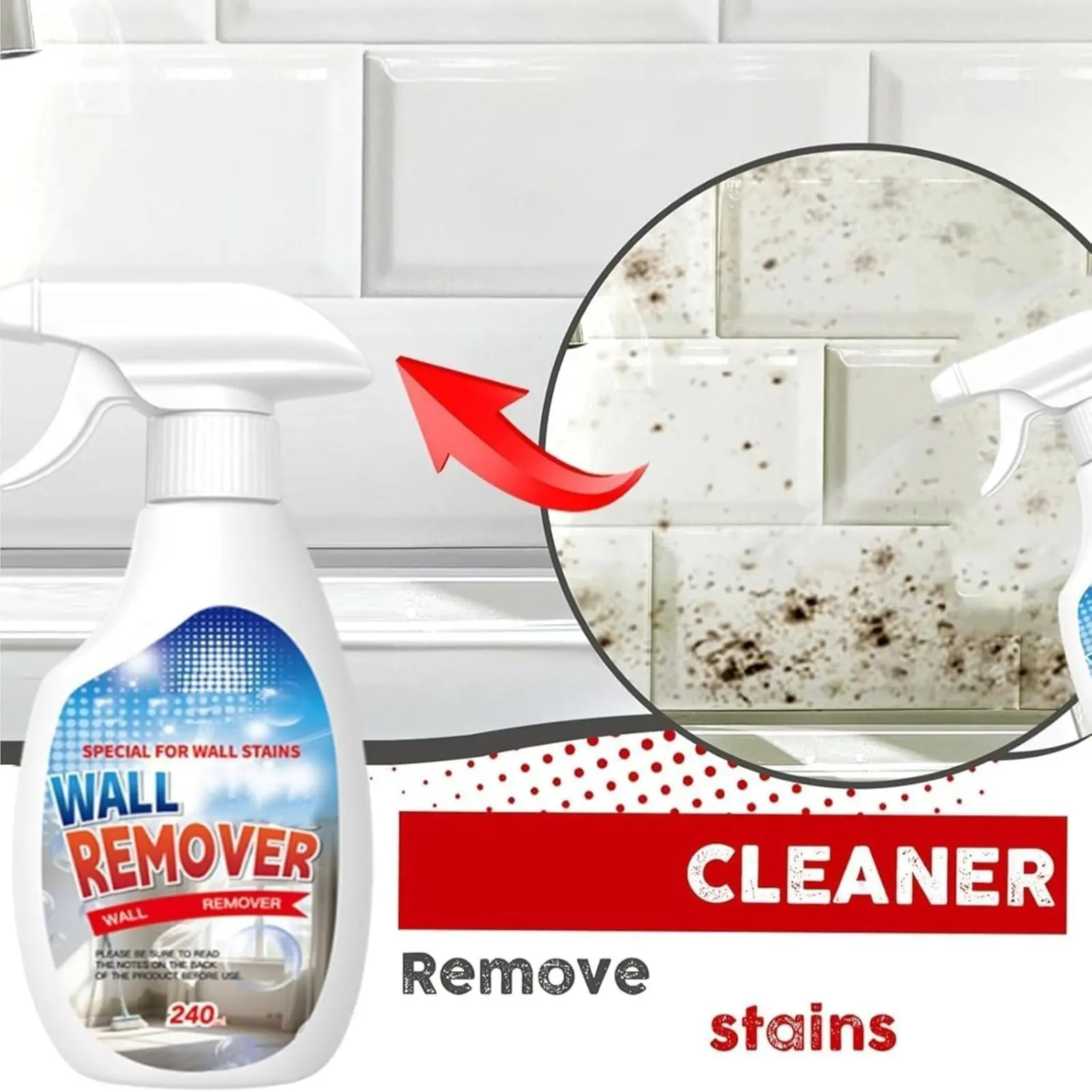 Efficient removal of spray, upgrading of wall cleaning spray, wall cleaner Multi surface powerful cleaning solution, dirt, dust and stain remover, long-term protection, Household cleaning products, Home Cleaning Products