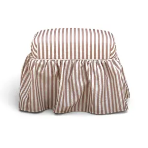 Gertrude Striped Performance Linen Skirted Ottoman