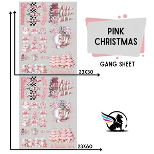 Pink Christmas | Premade DTF Transfer Gang Sheet For Graphic Tees