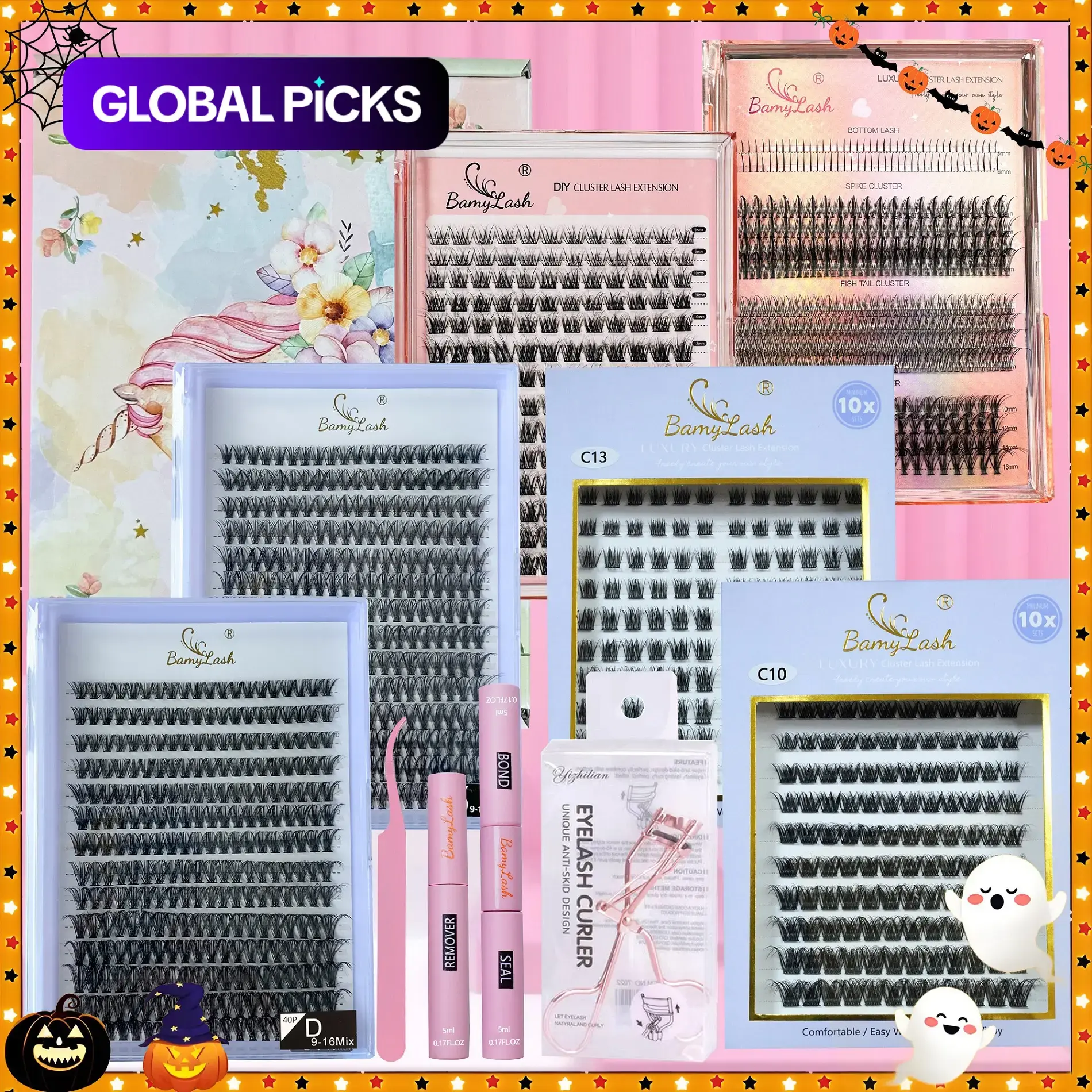 Individual False Eyelash Kit, Natural-Look DIY Cluster Lash Extensions, Volume Curl Self-Application Lashes for Women & Girls, Eye Makeup Enhancement Set, Unique Gift #GLOBAL PICKS