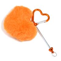 ZK563012  Heart pom-pom keychain  orange/5pcs