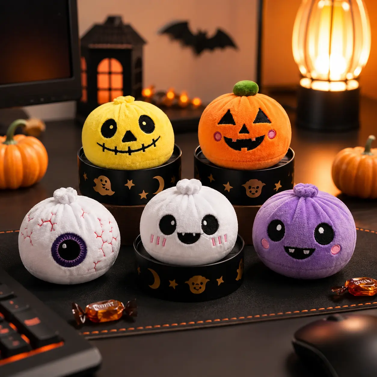 Spooky Cute Halloween Plush Squeeze Toy, Soft Stretchy Fidget Ornament for Kids & Adults, Perfect Holiday Gift