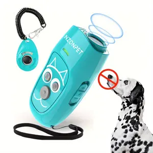 Anti Barking Device, Ultrasonic 3 In 1 Dog Barking Deterrent Devices, 3 Frequency Dog Training And Bark Control 16.4Ft Range Rechargeable With LED Light And Wrist Strap- Green