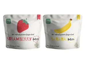 Snakklub Strawberry / Banana Duos – Freeze-Dried Strawberry and Banana, 100% Fruit Without Added Sugar/Additives/Preservatives Fruit Snack