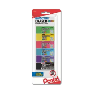 Hi-Polymer Eraser Colors - Assorted 6-Pack
