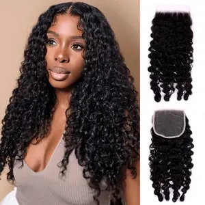 PerisModa Burmese Curly Lace Closure 4x4 Brown Lace 5x5 HD Transparent Lace Swiss Lace Natural Color Human Hair With Pre Plucked