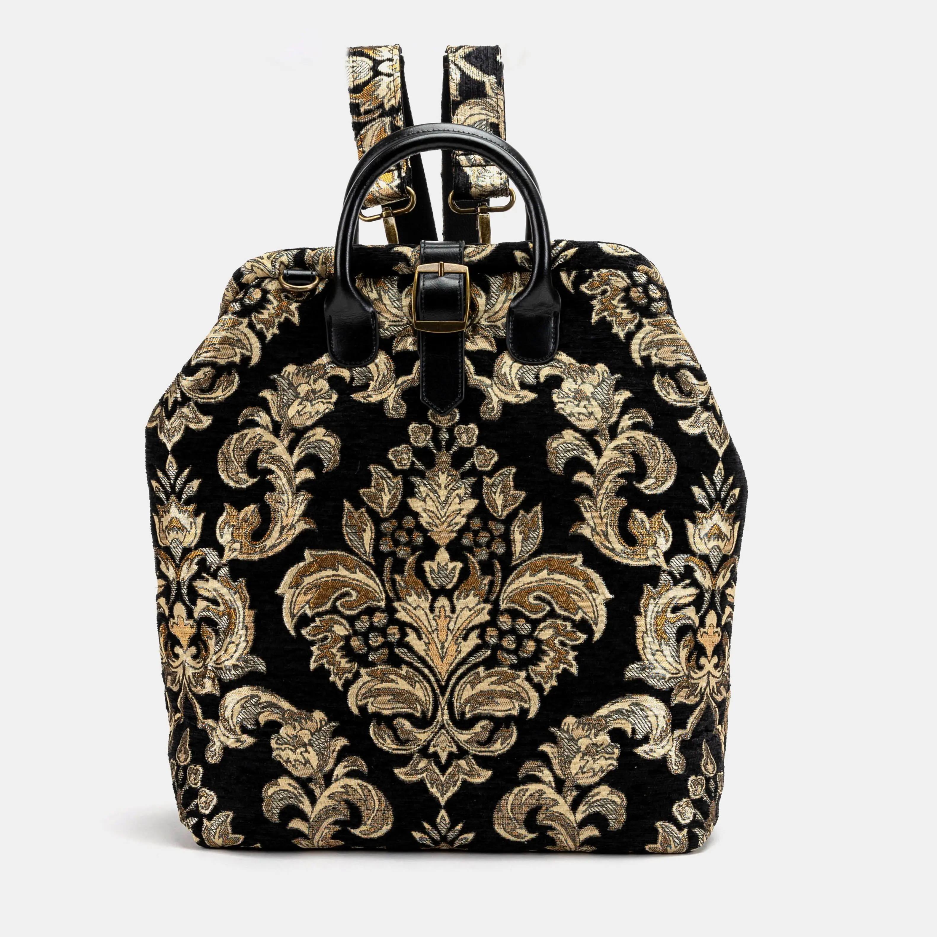 Victorian Blossom Black/Gold Carpet Laptop Backpack