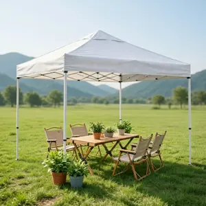 10x10 Pop Up Canopy Tent Easy Up, Heavy Duty Steel Frame Commercial Outdoor Canopy, UPF50+ Waterproof UV Protection, 3 Adjustable Heights, Includes Sandbags Stakes Ropes Carry Bag, for Patio Market Beach Camping Backyard Events Gazebo