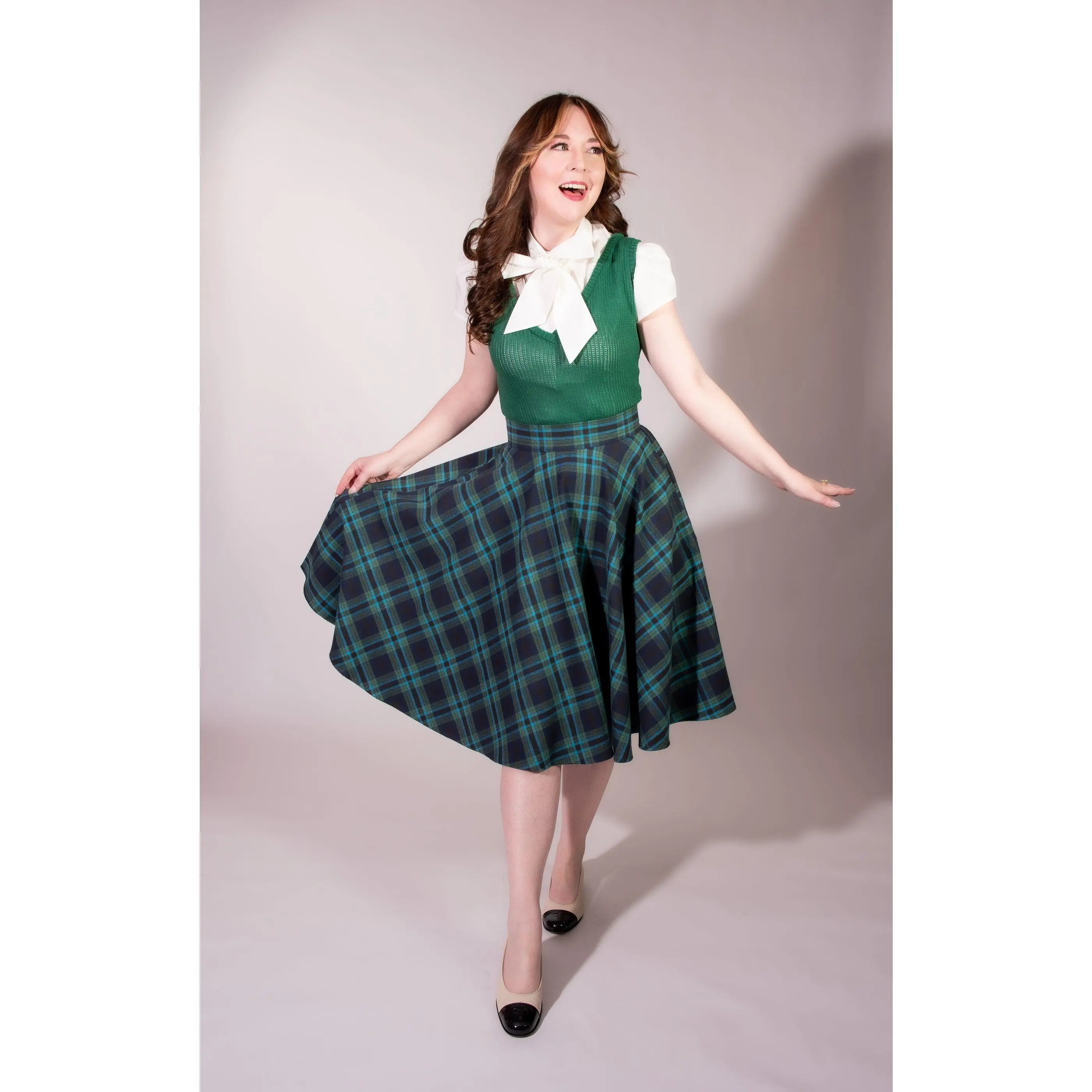 Haute Circle Skirt - Flannel, Blue & Teal Plaid