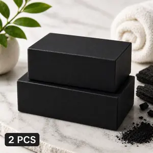 2pcs/ 3pcs Of 4 oz Activated Charcoal/Black Soap with Shea Butter - Moisturizing, Deep Cleansing, Radiant, Alcohol Free, Infused with Coconut Oil, Suitable for All Skin Types, Suitable for Face And Body-Sama Luxe