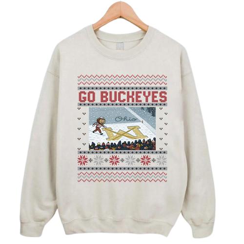 	Ohio vs Michigan Rivalry Sweater, Script Ohio on Big M Sweater, Buckeye Fan Erase The M Sweat Shirt, OSU Fan Gift, Brutus Ohio State Snow Fan Football T-Shirt, Sweatshirt, Hoodie, Football Tee, Gift for Unisex