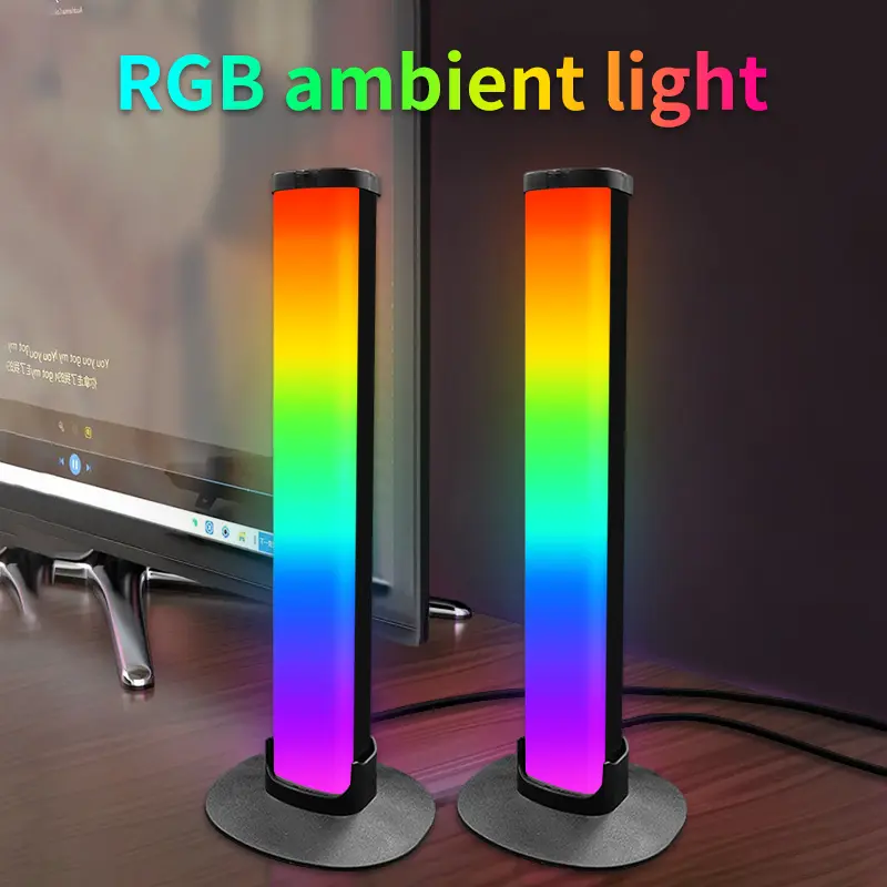 2-Piece Smart RGB LED Light Bars, Multifunctional Ambient Lights with App & Remote Control, Music-Sync TV Backlight for Gaming Bedroom & Desktop Decoration