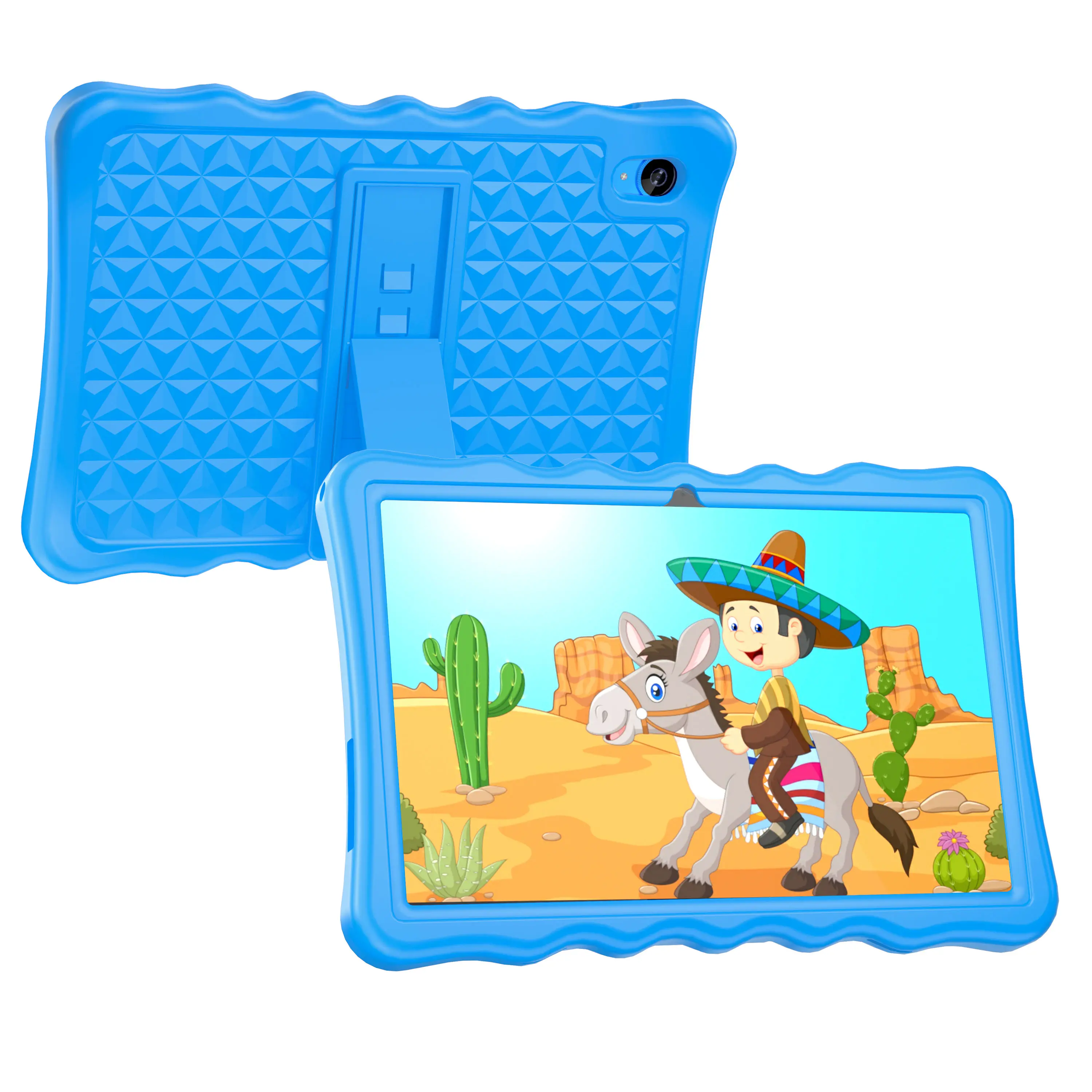 BYYBUO Kids Tablet, Toddler Tablets with Shockproof Protective Case, Dual Camera, Bluetooth, WiFi, 10.1 inch Android 14 Tablet for Kids