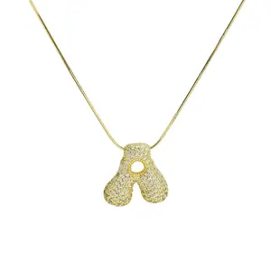 Initial Cz Waterdrop Necklace