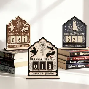 Personalized Books Read Tracker, Books Read Tracker vintage, Books Read This Year Counter, Book Tracker for Bookshelf Decor, Reader Gift, Bookworm Lover Gift