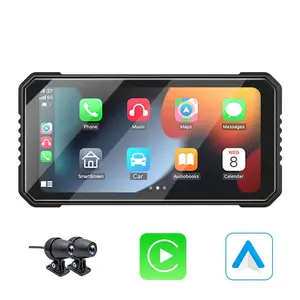 Venbes 6.25 Inch Wireless Motorcycle Automotive Navigation Screen, Apple Carplay & Android Auto, Ip67 Waterproof Touchscreen, Voice Control, Bluetooth-compatible Music