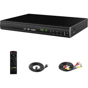 Blu Ray DVD Player,   1080p  Theater Disc System, Region A/1 Blu-Rays, Blu-Ray DVD Player for TV with Coaxial Audio/HDMI/AV/Output, USB Input, Built-in PAL NTSC